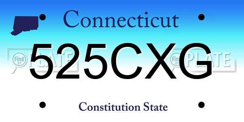 525CXG Connecticut License Plate