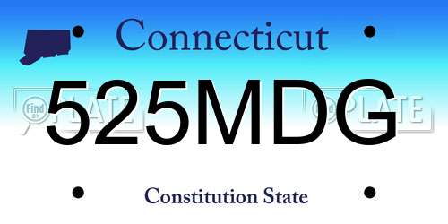 525MDG Connecticut License Plate