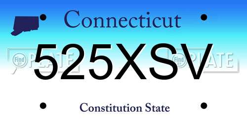 525XSV Connecticut License Plate