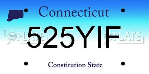 525YIF Connecticut License Plate