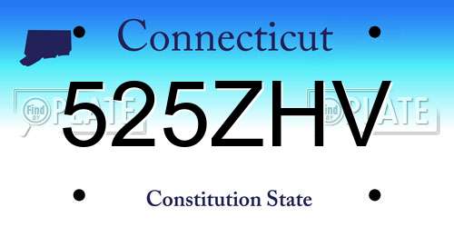 525ZHV Connecticut License Plate