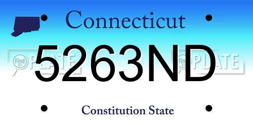 5263ND Connecticut License Plate