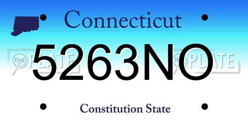 5263NO Connecticut License Plate