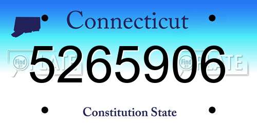 5265906 Connecticut License Plate