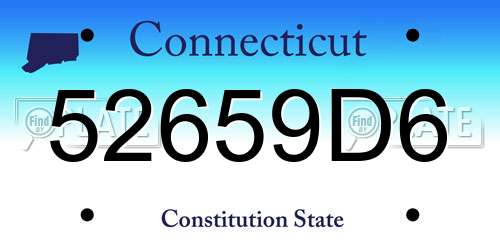 52659D6 Connecticut License Plate