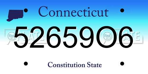 52659O6 Connecticut License Plate