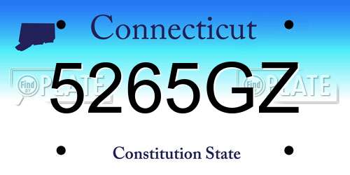 5265GZ Connecticut License Plate