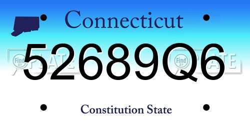 52689Q6 Connecticut License Plate