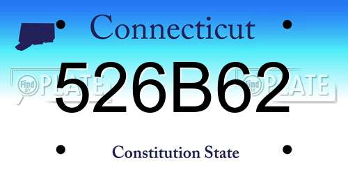 526B62 Connecticut License Plate