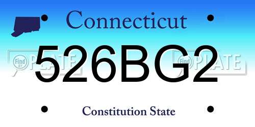 526BG2 Connecticut License Plate