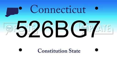 526BG7 Connecticut License Plate