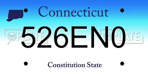 526EN0 Connecticut License Plate