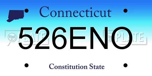 526ENO Connecticut License Plate
