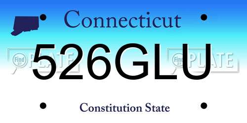 526GLU Connecticut License Plate