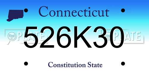 526K30 Connecticut License Plate