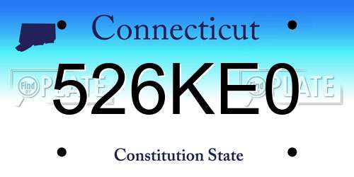 526KE0 Connecticut License Plate