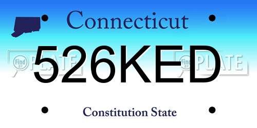 526KED Connecticut License Plate