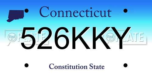 526KKY Connecticut License Plate