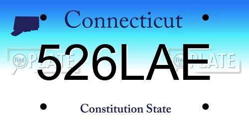 526LAE Connecticut License Plate