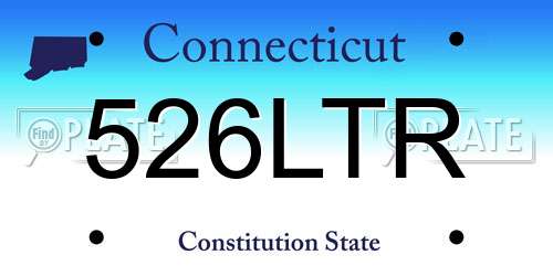 526LTR Connecticut License Plate