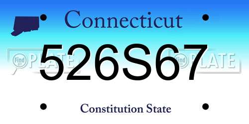 526S67 Connecticut License Plate