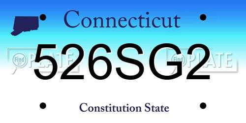 526SG2 Connecticut License Plate