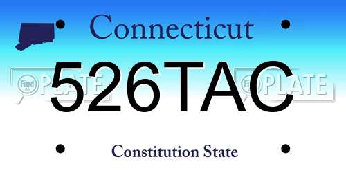 526TAC Connecticut License Plate