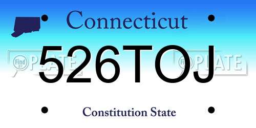 526TOJ Connecticut License Plate