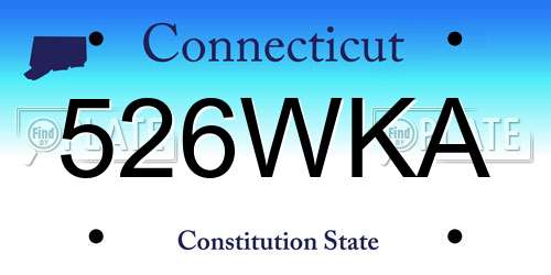 526WKA Connecticut License Plate