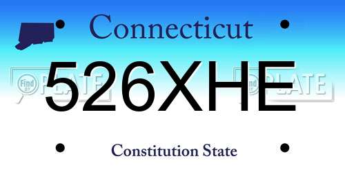 526XHE Connecticut License Plate