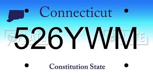 526YWM Connecticut License Plate