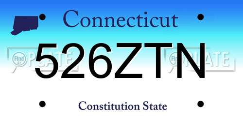526ZTN Connecticut License Plate