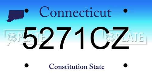 5271CZ Connecticut License Plate