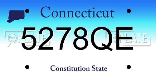 5278QE Connecticut License Plate