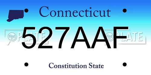 527AAF Connecticut License Plate