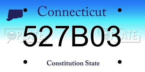 527B03 Connecticut License Plate