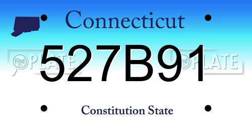 527B91 Connecticut License Plate