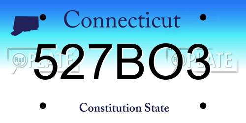 527BO3 Connecticut License Plate