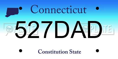 527DAD Connecticut License Plate