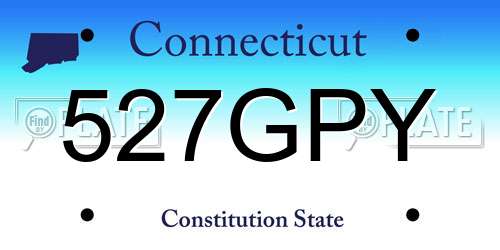 527GPY Connecticut License Plate