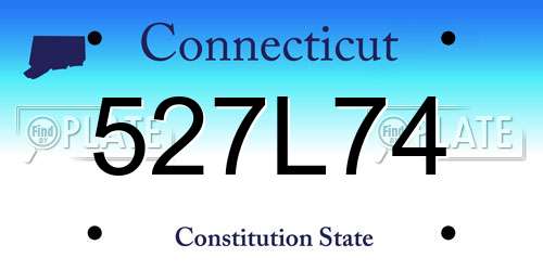 527L74 Connecticut License Plate