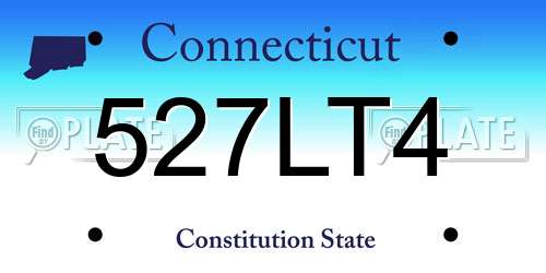 527LT4 Connecticut License Plate