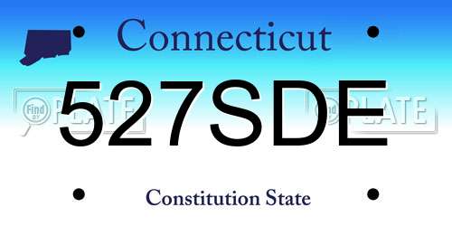 527SDE Connecticut License Plate