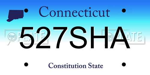 527SHA Connecticut License Plate