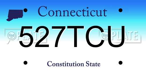 527TCU Connecticut License Plate