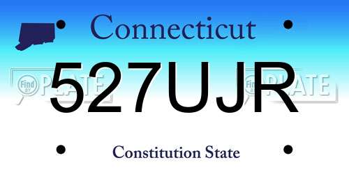 527UJR Connecticut License Plate