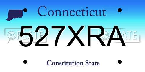 527XRA Connecticut License Plate