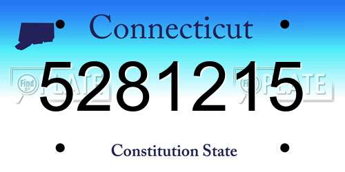 5281215 Connecticut License Plate