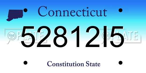 52812I5 Connecticut License Plate