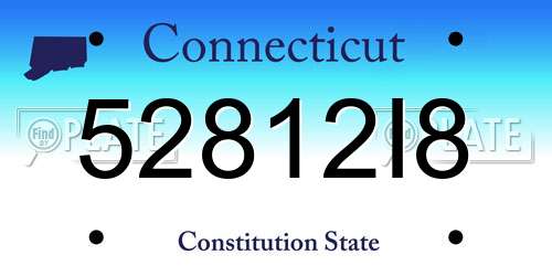 52812I8 Connecticut License Plate